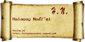 Halassy Noémi névjegykártya